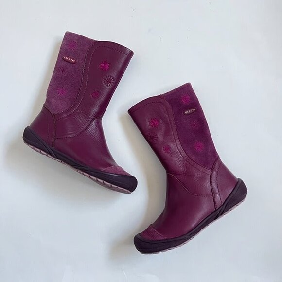 Lea Lelo Sz 25 Purple Tall Leather Boots - Picture 2 of 7